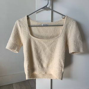 Reformation Boucle style short sleeve sweater